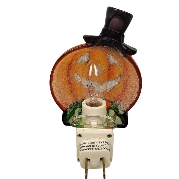 Vintage Halloween Night Light Set Witch Cauldron & Jack-O-Lantern Sparkle EUC - Picture 10 of 15